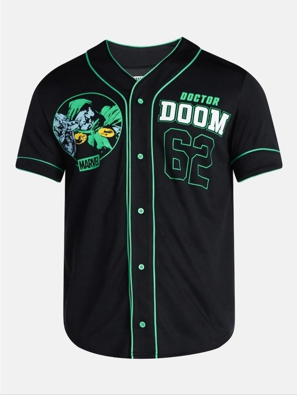 Marvel Doctor Doom Black & Green Baseball Jersey Style.   11